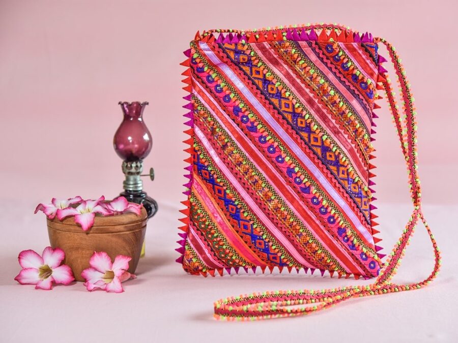 Pabi, Multicolour-Hand Embroidered Sling Bag - Image 2