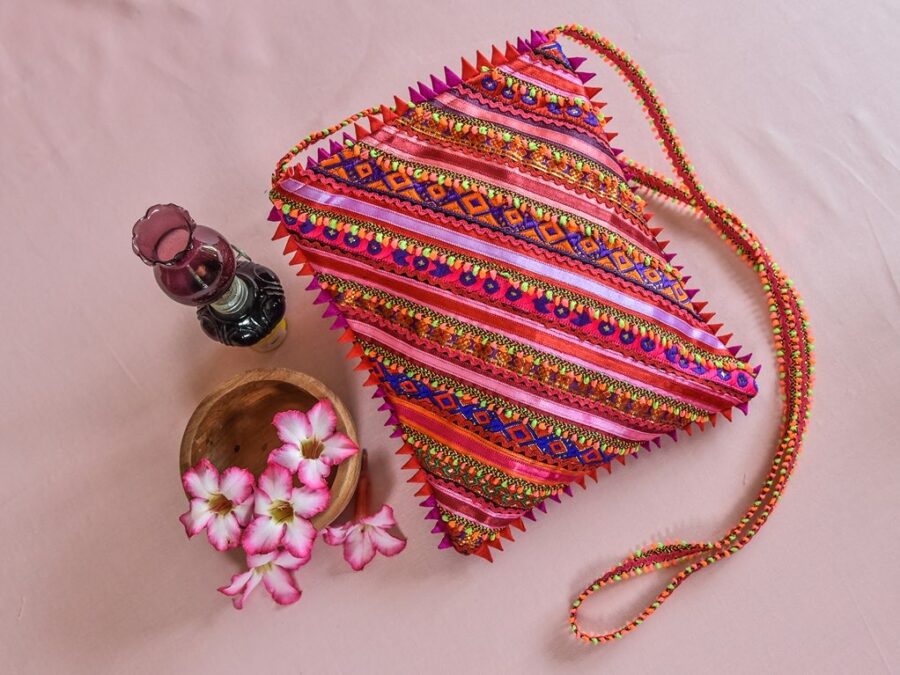 Pabi, Multicolour-Hand Embroidered Sling Bag - Image 3
