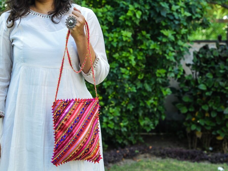 Pabi, Multicolour-Hand Embroidered Sling Bag