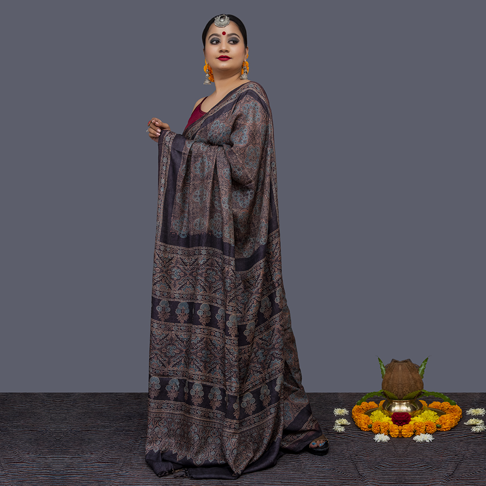 Ajrakh Saree - Image 3