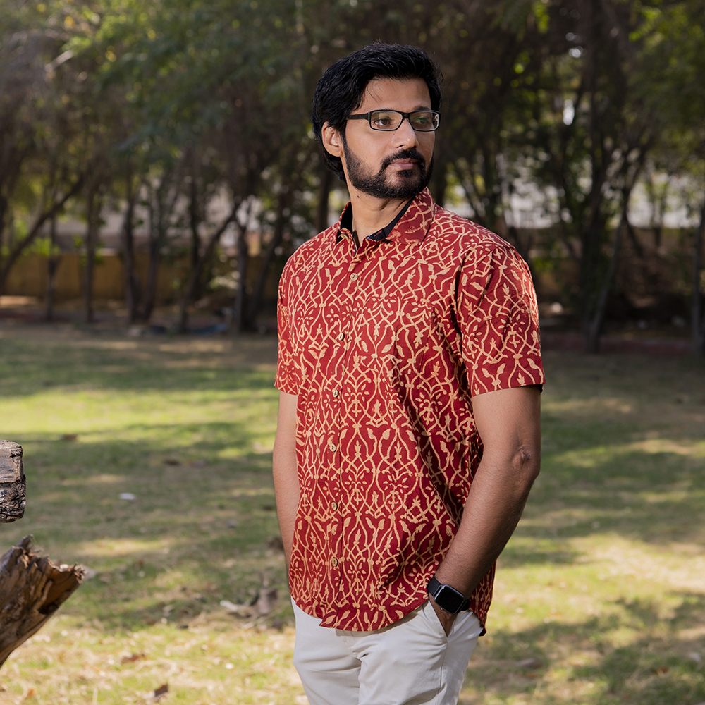 Kala Cotton Ajrakh Shirt - Image 2