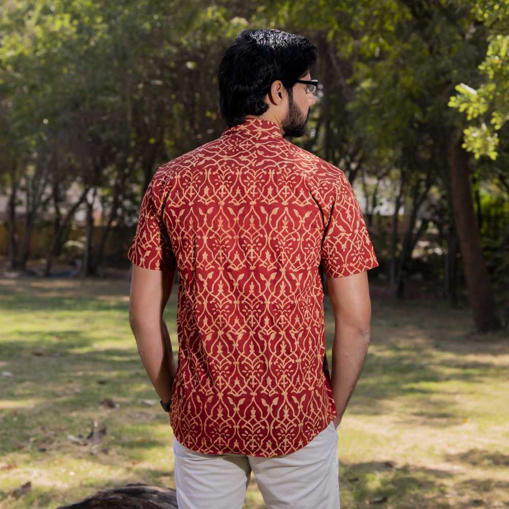Kala Cotton Ajrakh Shirt - Image 3