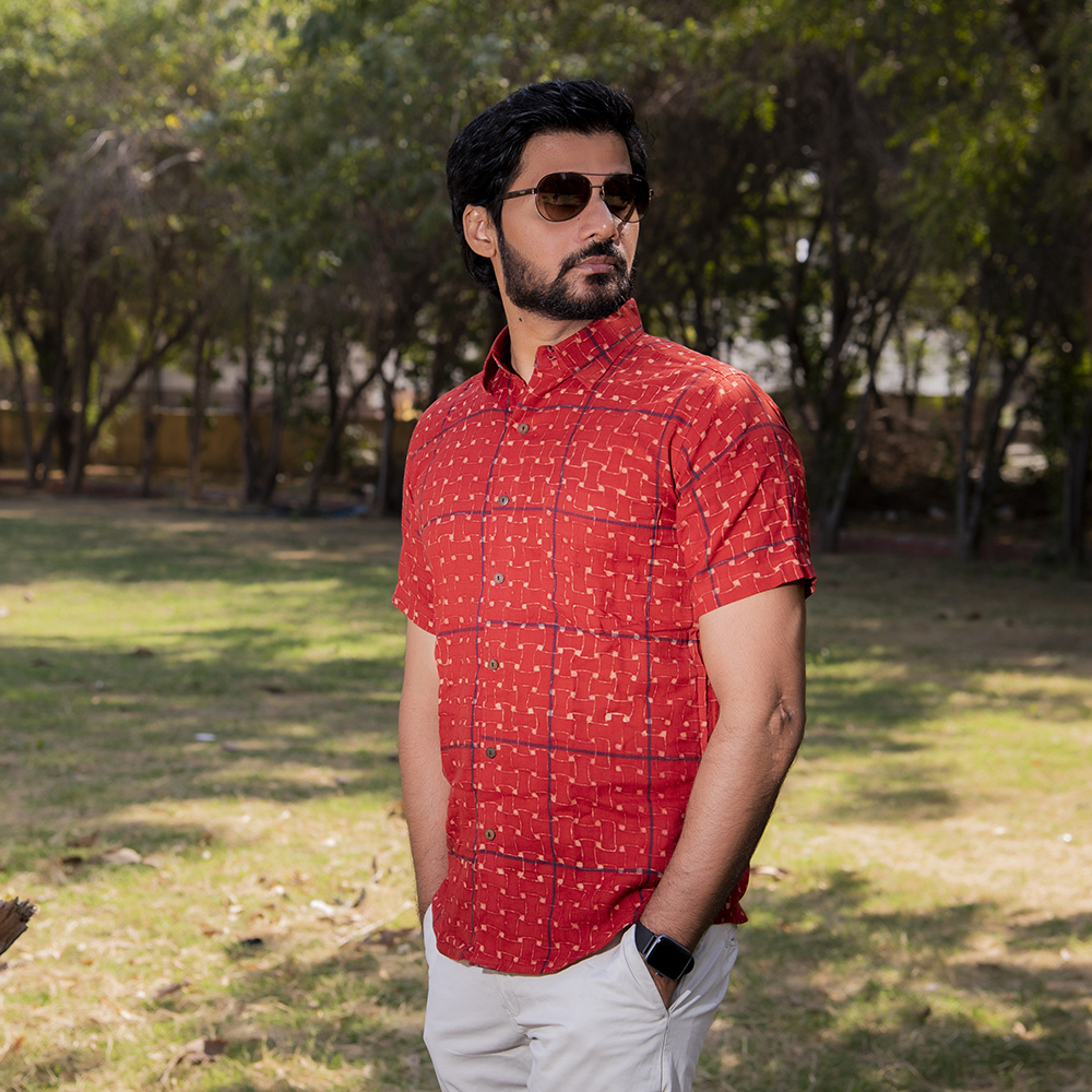 Kala Cotton Ajrakh Shirt - Image 2