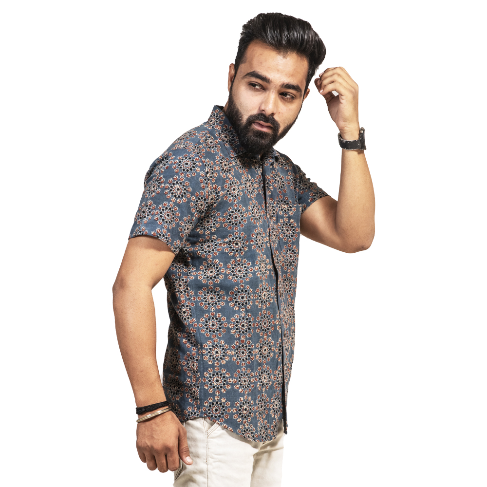 Kala Cotton Ajrakh Shirt - Image 3