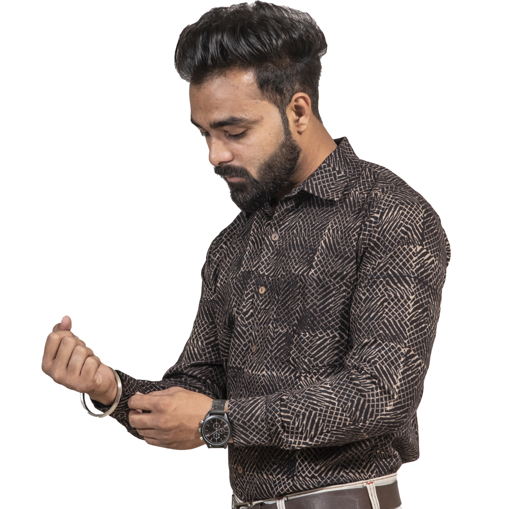 Kala Cotton Ajrakh Shirt - Image 3
