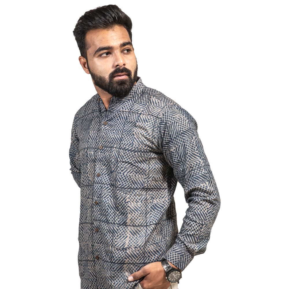 Kala Cotton Ajrakh Shirt - Image 3
