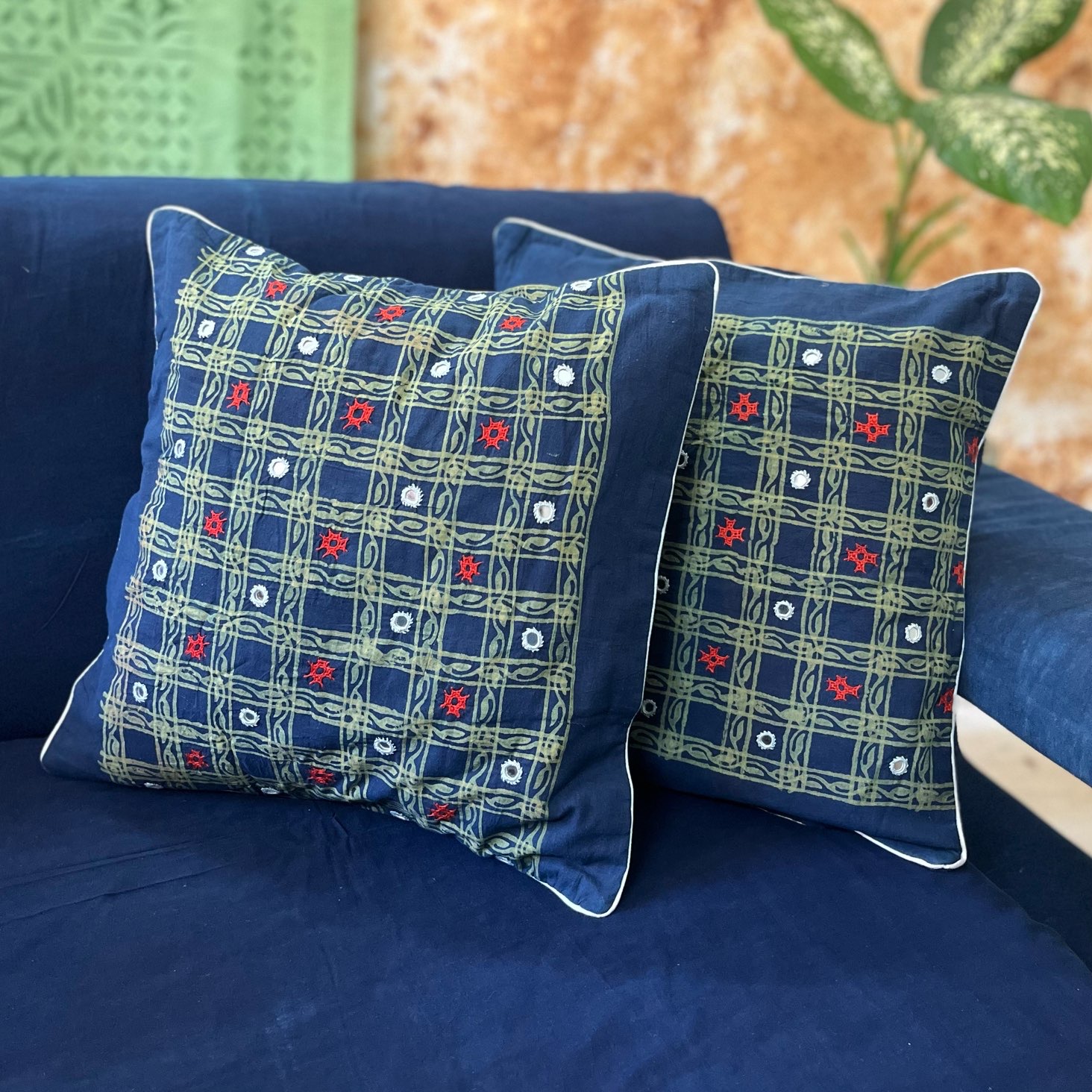 Ajrakh Cushion Cover Set