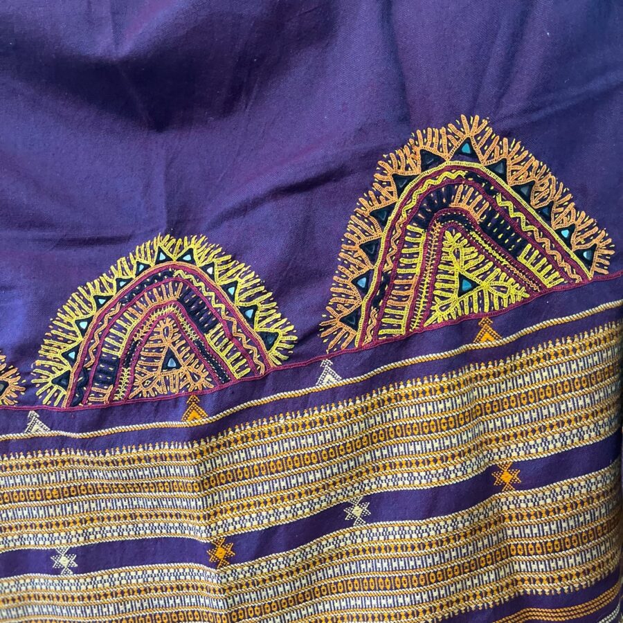 Women Special, Purple Rabari Embroidered, Handmade Shawl - Image 4