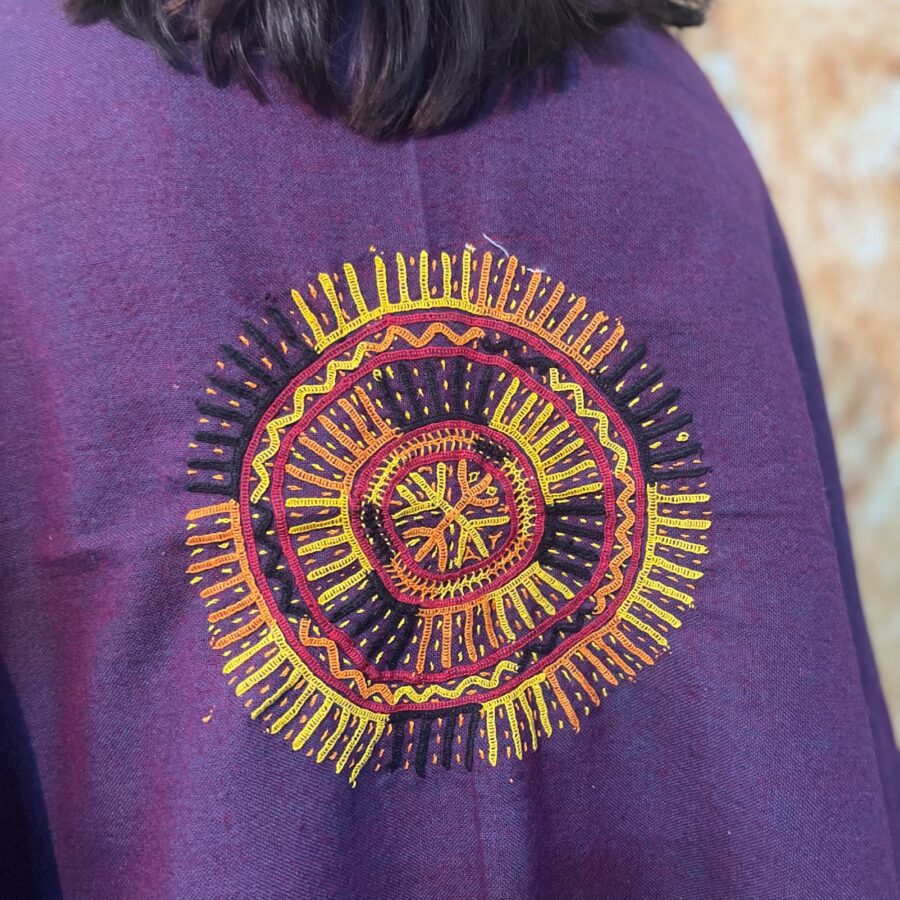 Women Special, Purple Rabari Embroidered, Handmade Shawl - Image 2