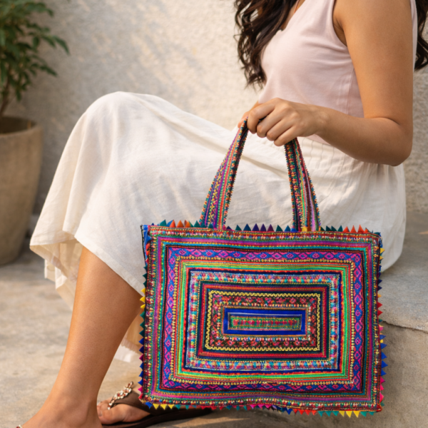 Hari Jari Art Rectangular Large Pabi Shoulder Bag