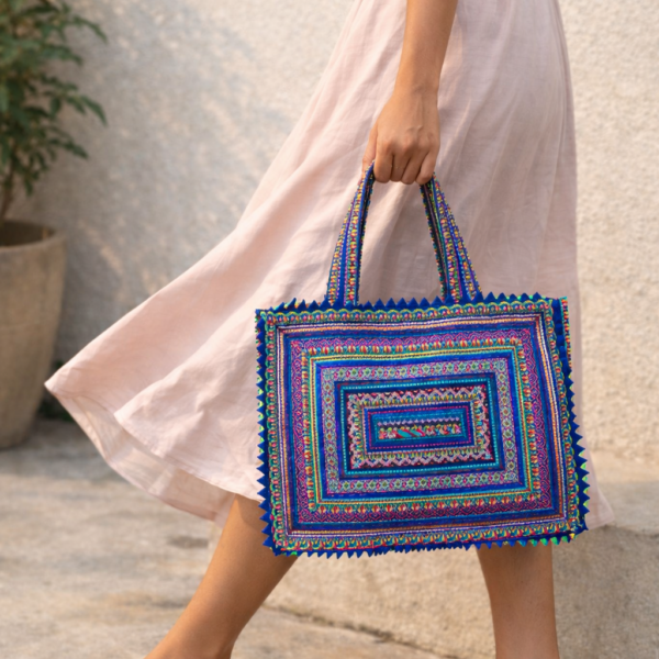 Hari Jari Art Rectangular Large Pabi Shoulder Bag