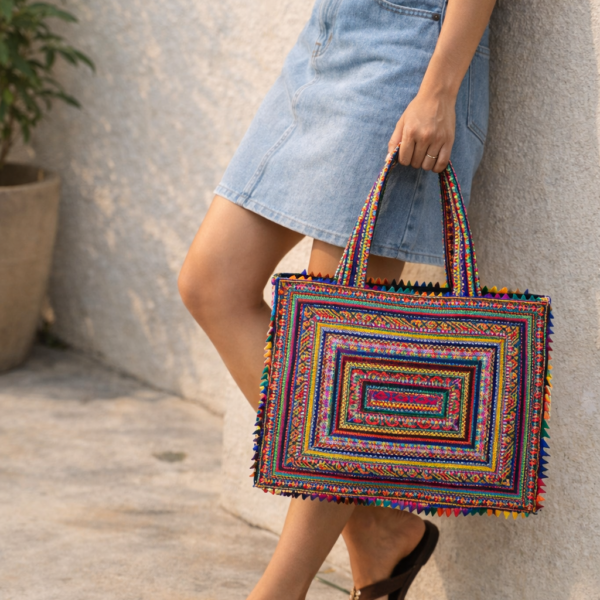 Hari Jari Art Rectangular Large Pabi Shoulder Bag