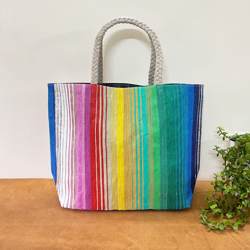 Rajiben- Multicolour Upcycled Plastic Handwoven Grocery Bag