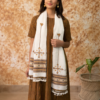 100% Handmade Rabari Embroidered Off-White Stole