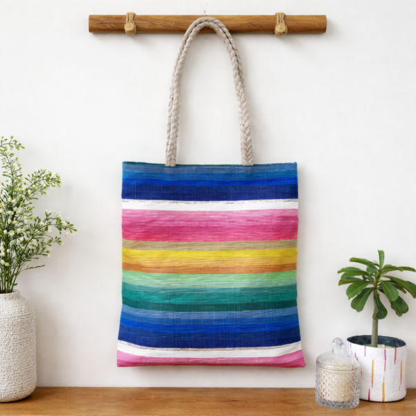 Upcycled Plastic Handwoven Tote Bag