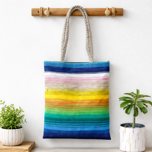 Upcycled Plastic Handwoven Tote Bag