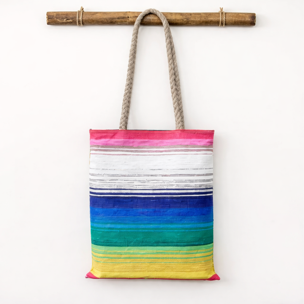 Upcycled Plastic Handwoven Tote Bag