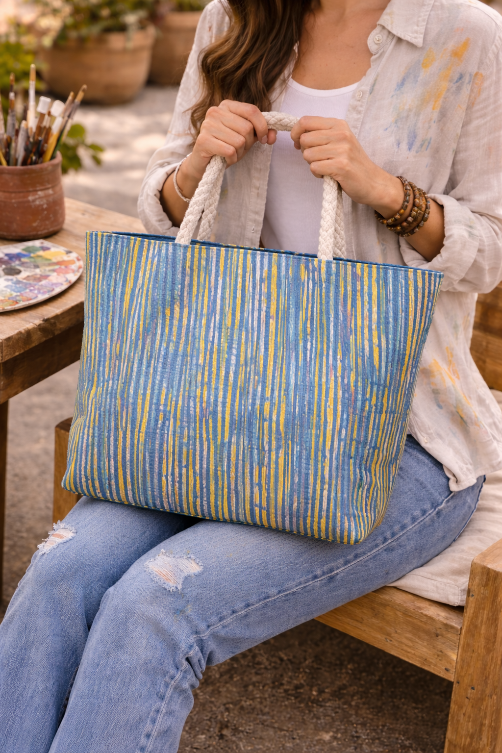 Plastic recycle bags, shoulder bags