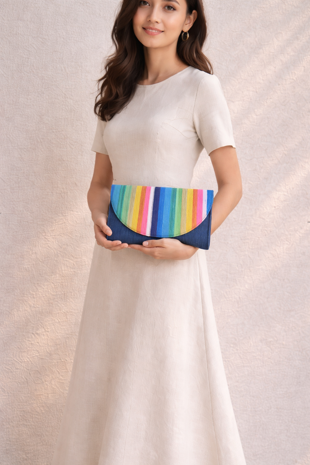 Denim Blue Upcycled Plastic Handwoven Clutch