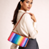 Up-cycled plastic weaving shoulder bag