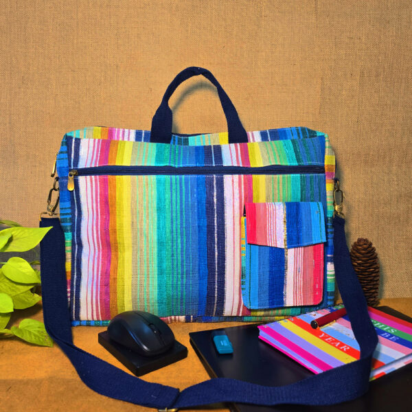 Vibrant Upcycled Laptop Bag – Perfect for Work and Travel
