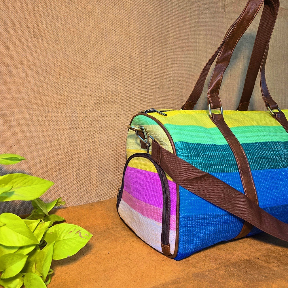 Upcycled Weave Handcrafted Raji Duffle Bag-Medium - Image 2