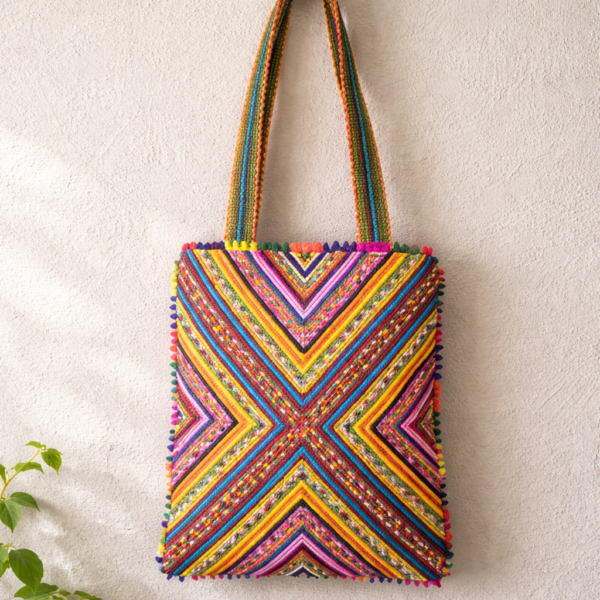 Hari Jari Art Pabi Rectangular Tote Bag