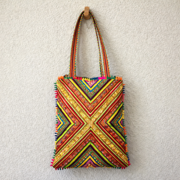 Hari Jari Art Pabi Rectangular Tote Bag