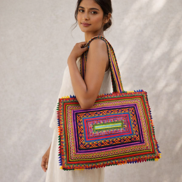 Hari Jari Art Rectangular Medium Pabi Bag