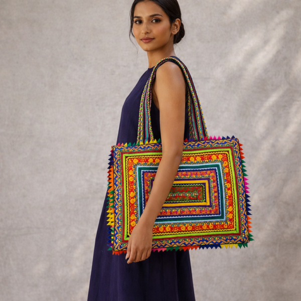 Hari Jari Art Rectangular Medium Pabi Bag