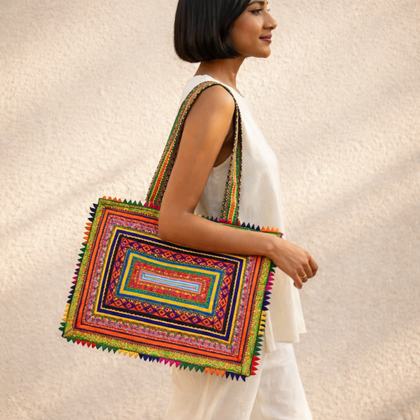 Hari Jari Art Rectangular Large Pabi Bag