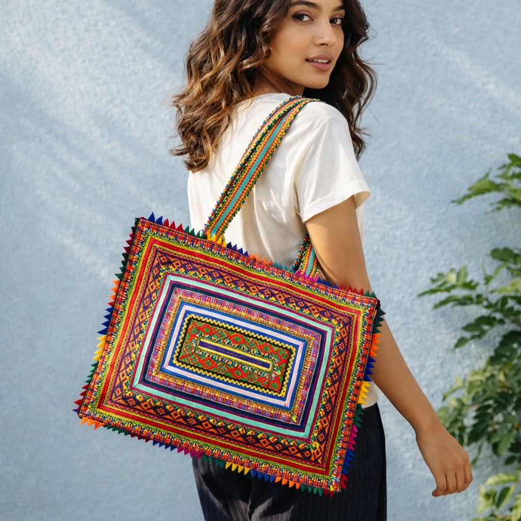 Hari Jari Art Rectangular Large Pabi Bag