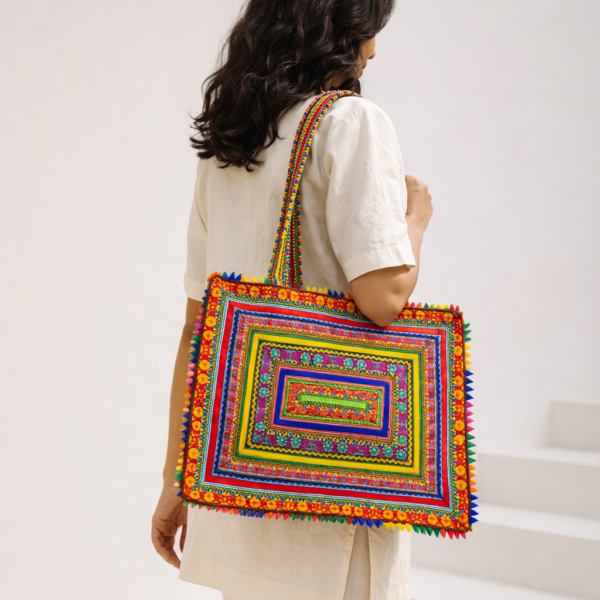 Hari Jari Art Rectangular Large Pabi Bag