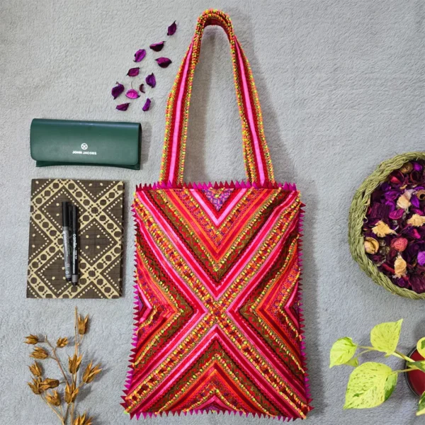 Hari Jari Art Pabi Rectangular Tote Bag