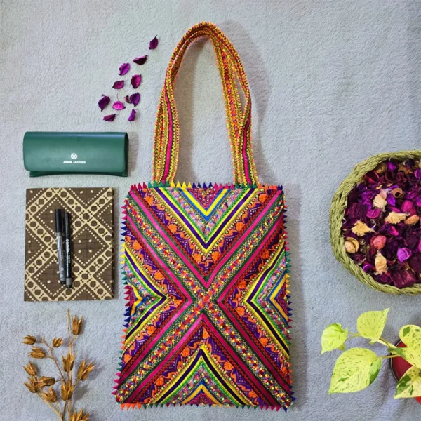 Hari Jari Art Pabi Rectangular Tote Bag