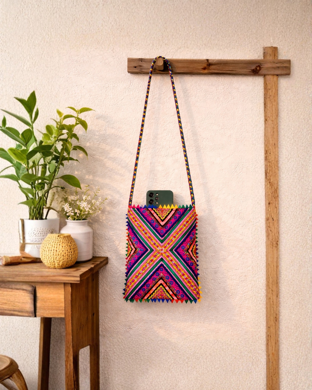Hari Jari Art Pabi Rectangular Sling Bag