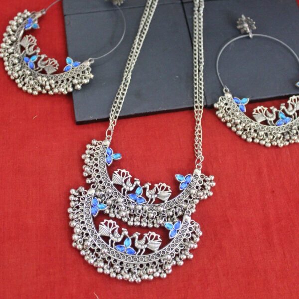 Oxidised German Silver Necklace with Earrings set