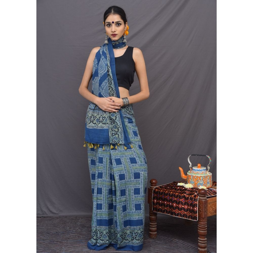 Ajrakh Saree