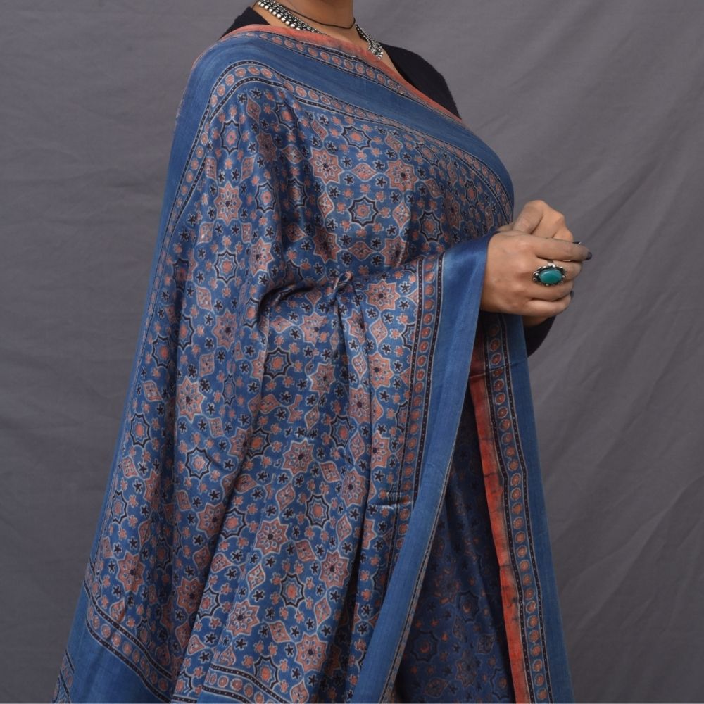 Ajrakh Saree - Image 4