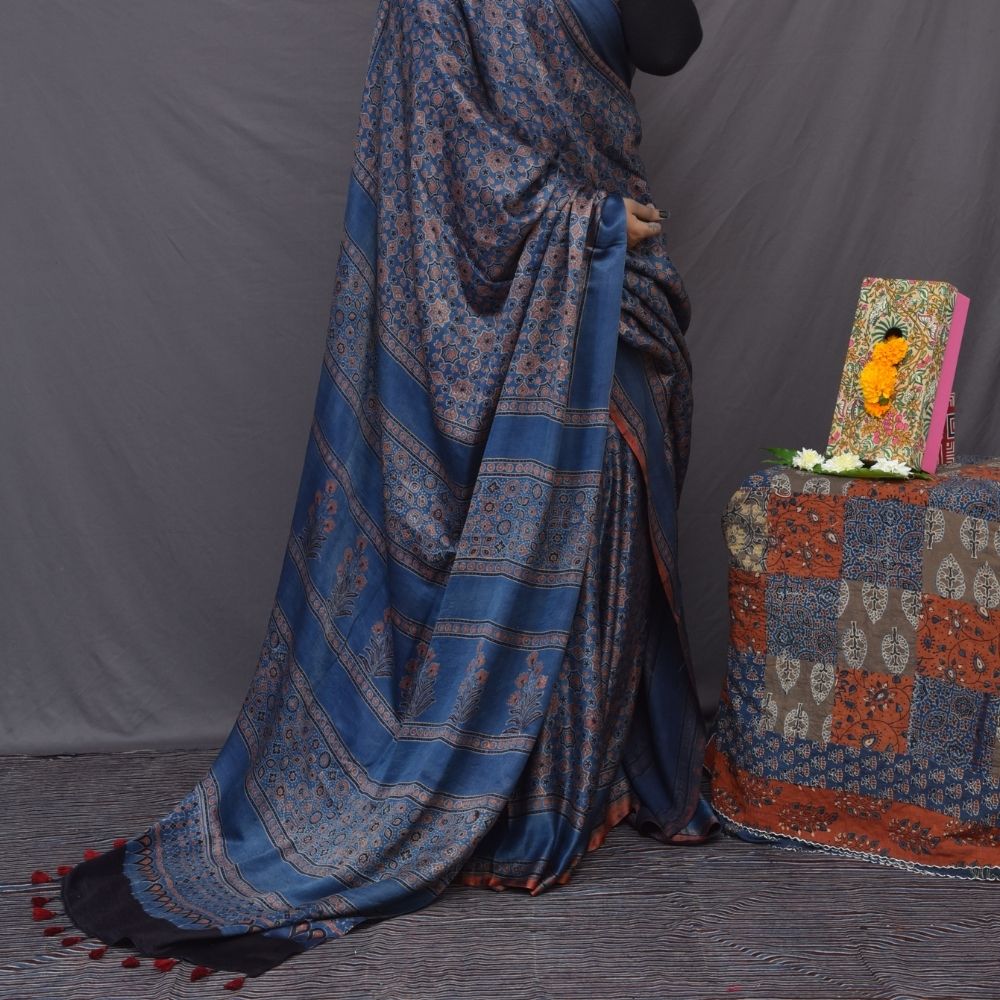 Ajrakh Saree - Image 2