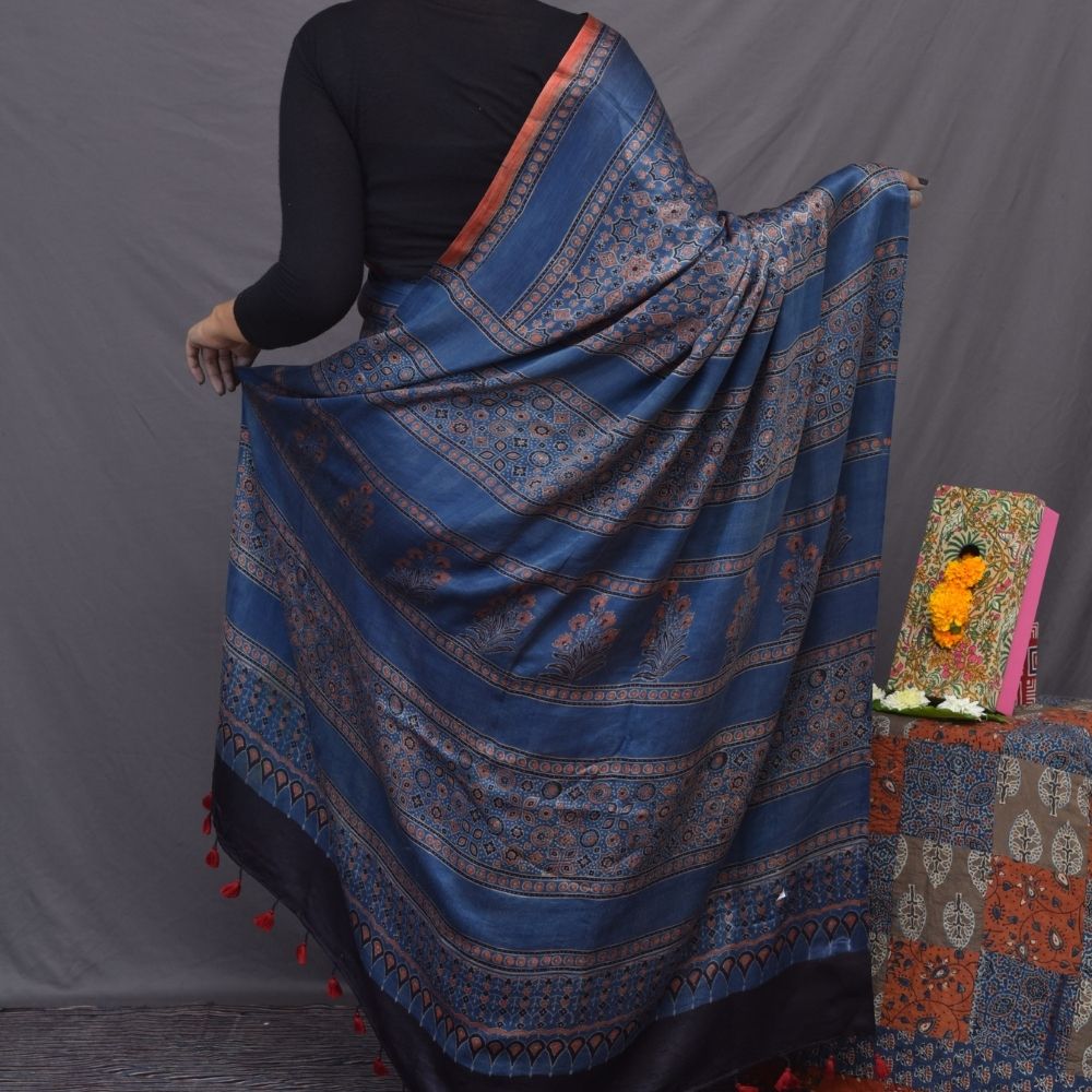 Ajrakh Saree - Image 3