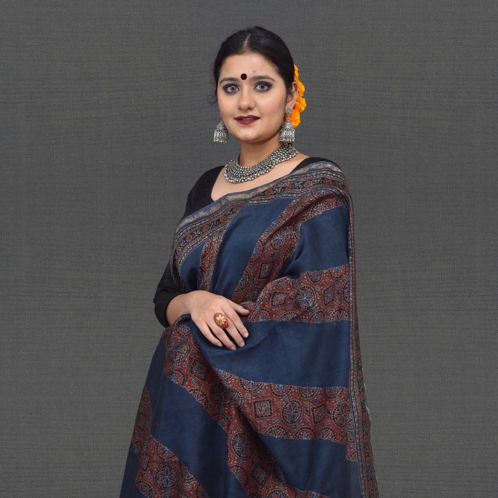 Ajrakh Saree