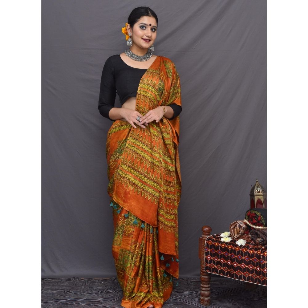 Ajrakh Saree