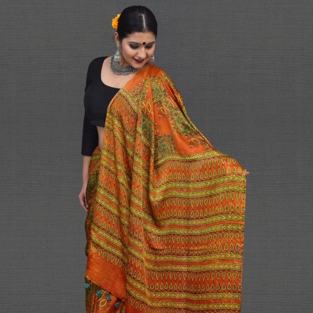 Ajrakh Saree - Image 2
