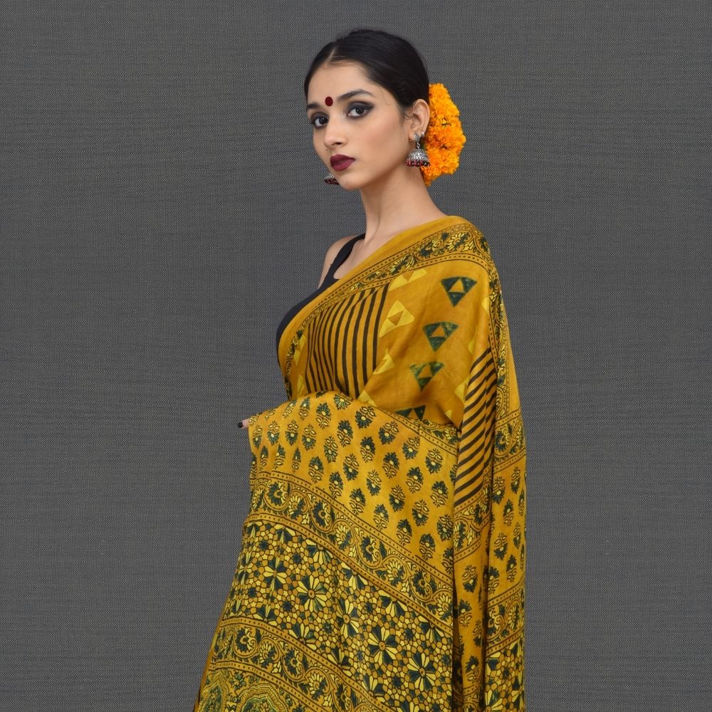 Ajrakh Saree