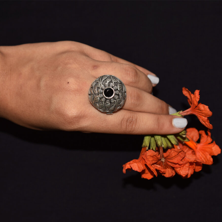 Oxidised German Silver Ring Pabiben