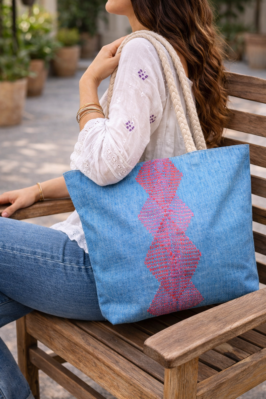 Plastic recycle bags, shoulder bags