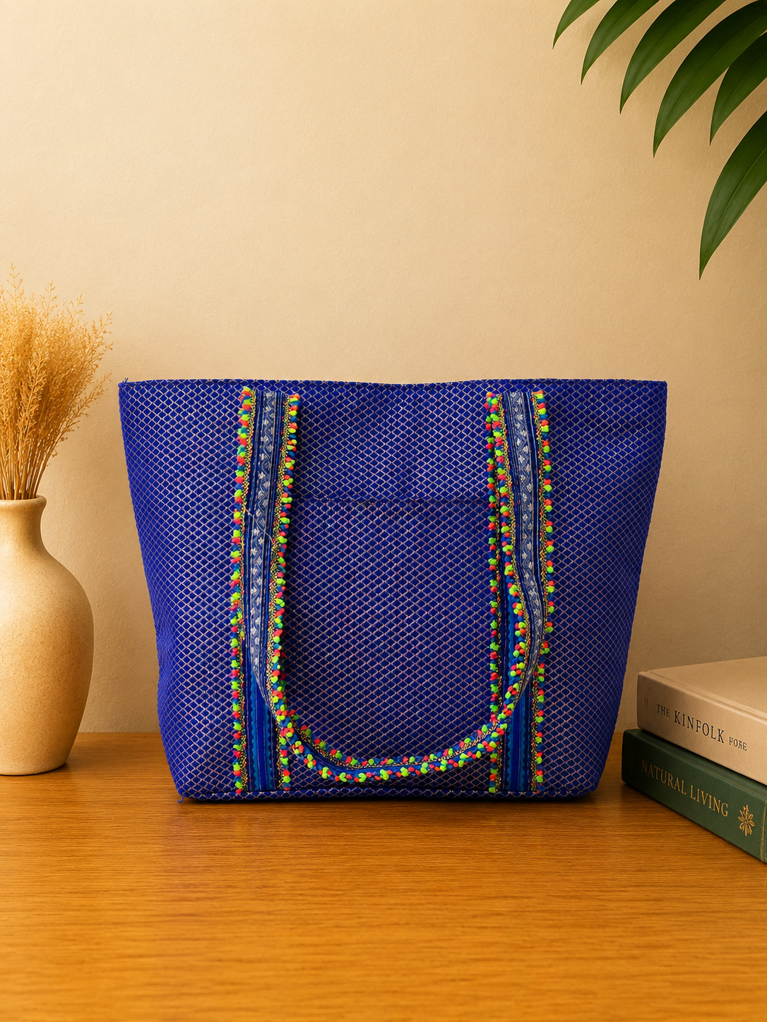 Blue tote bag