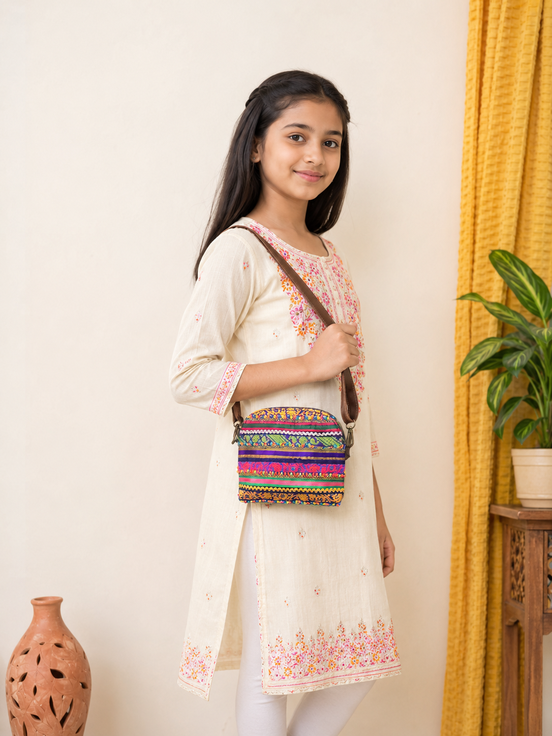Pabiben- Multicolour Hari Jari Art Pabi Sling Bag - Image 4