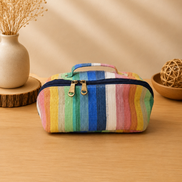 Rajiben- Multicolour Upcycled Plastic Handwoven Multipurpose Bag